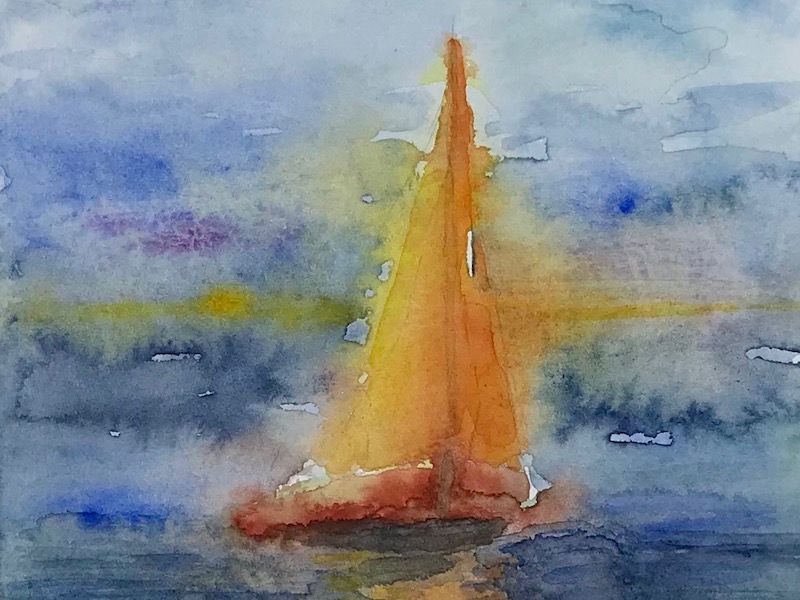 Kathrin Böhrnsen Segelboot Aquarelle